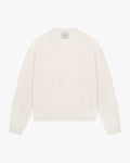 Naval Knitted Cotton Sweater | Ecru flatlay