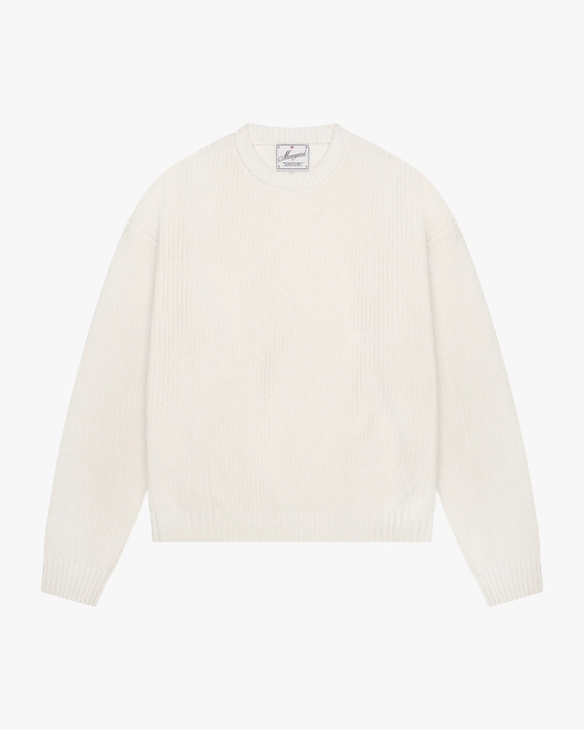 Naval Knitted Cotton Sweater | Ecru flatlay