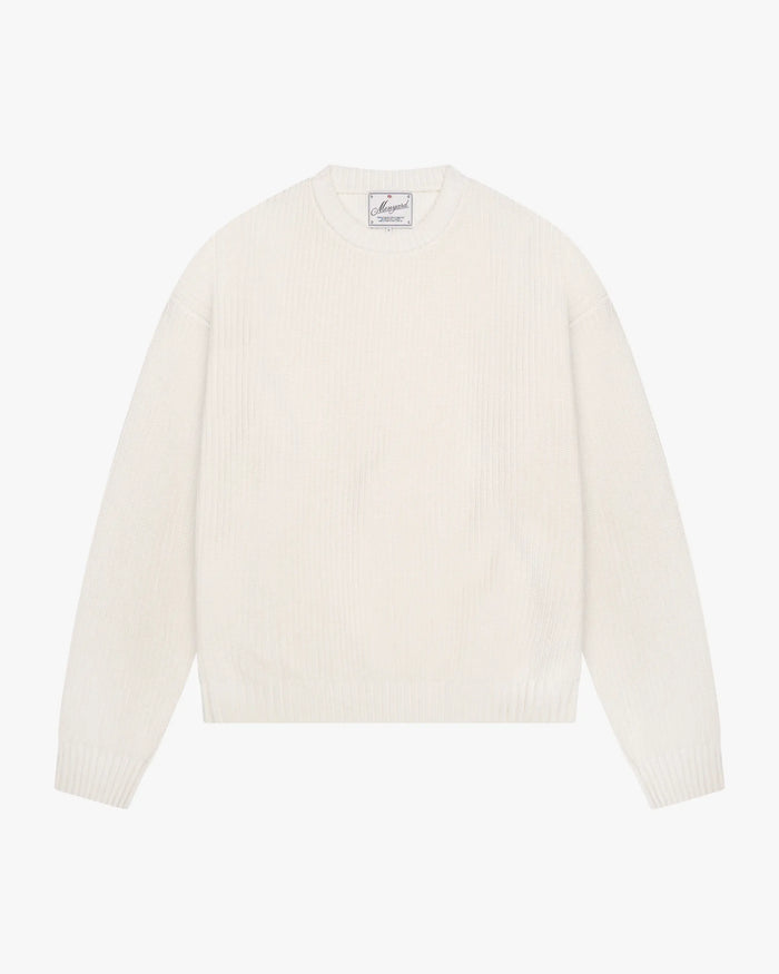 Naval Knitted Cotton Sweater | Ecru