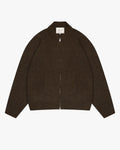 Signore Brushed Zip-Up Cardigan | Brown flatlay