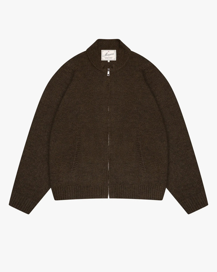 Signore Gebürsteter Strickjacke mit Reißverschluss