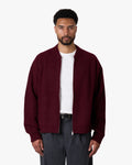 Signore Brushed Zip-Up Cardigan | Burgundy
