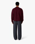 Signore Brushed Zip-Up Cardigan | Burgundy