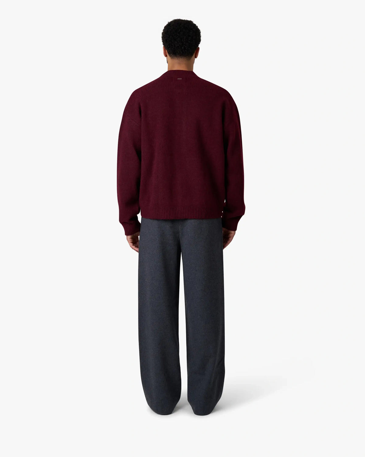 Signore Brushed Zip-Up Cardigan | Burgundy