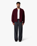 Signore Brushed Zip-Up Cardigan | Burgundy