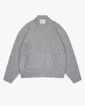 Signore Brushed Zip-Up Cardigan | Grey Melee flatlay