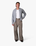 Signore Brushed Zip-Up Cardigan | Grey Melee