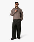 Sontuso Knitted Half-Zip Sweater | Light Brown