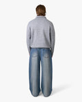 Sontuso Knitted Half-Zip Sweater | Light Grey Melee