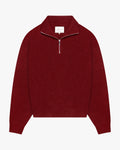 Sontuso Knitted Half-Zip Sweater | Red flatlay