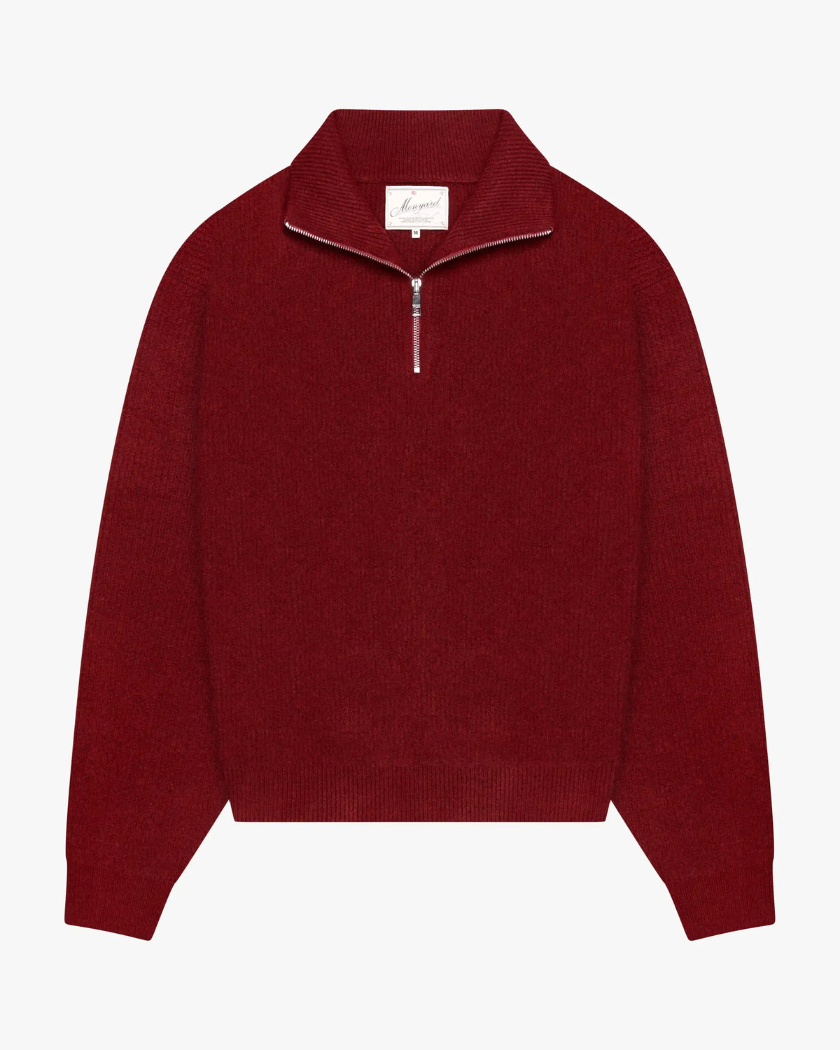 Sontuso Knitted Half-Zip Sweater | Red flatlay