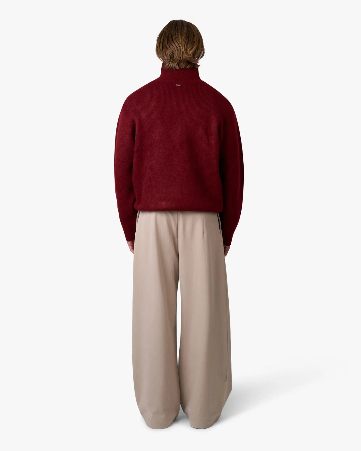 Sontuso Knitted Half-Zip Sweater | Red