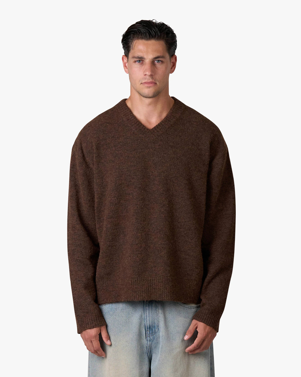 Trade V-Neck Knit | Brown
