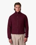 Ventura Cotton Zip-Up Cardigan | Burgundy