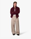 Ventura Cotton Zip-Up Cardigan | Burgundy